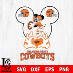 Oklahoma State Cowboys Mickey Heart Rugby Svg Eps Dxf Png File, Digital Download ,Instant Download, Cricut File