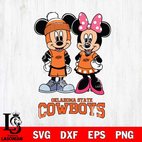 Oklahoma State Cowboys Mickey Minnie Mouse Pink Svg Eps Dxf Png File, NCAA svg , File Cut , Digital Download , Instant Download, Cut Svg Files