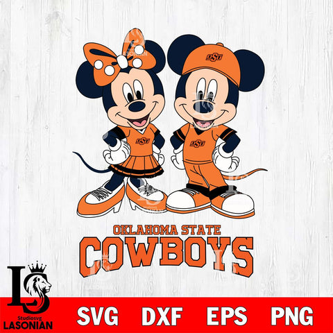 Oklahoma State Cowboys Mickey Minnie Mouse rugby ball Svg Eps Dxf Png File, NCAA svg , File Cut , Digital Download , Instant Download, Cut Svg Files