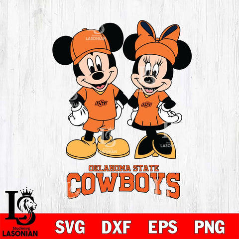 Oklahoma State Cowboys Mickey Minnie Rugby Svg Eps Dxf Png File, NCAA svg , File Cut , Digital Download , Instant Download, Cut Svg Files