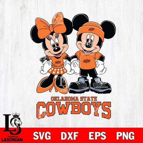 Oklahoma State Cowboys Mickey Minnie Rugby ball Svg Eps Dxf Png File, NCAA svg , File Cut , Digital Download , Instant Download, Cut Svg Files