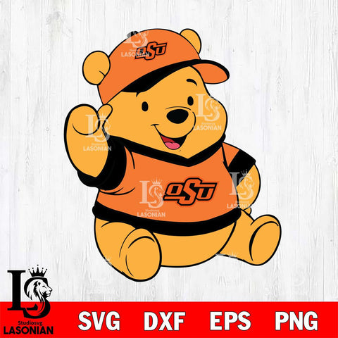 Oklahoma State Cowboys Pooh Bear Svg Eps Dxf Png File, NCAA svg, Digital Download, Instant Download