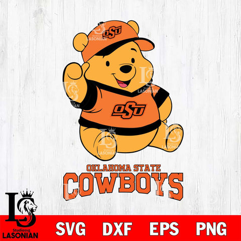 Oklahoma State Cowboys Pooh Bear Disney, Svg Eps Dxf Png File, Digital Download