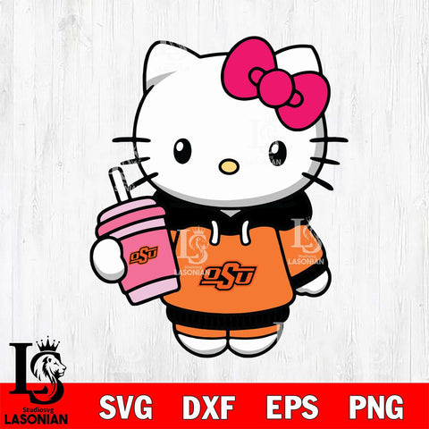 Oklahoma State Cowboys Pretty Hello Kitty Svg Eps Dxf Png File, Digital Download, Instant Download