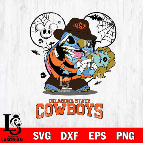 Oklahoma State Cowboys Stitch Freddy Krueger Halloween Svg Eps Dxf Png File, Digital Download, Instant Download