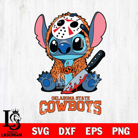 Oklahoma State Cowboys Stitch Jason Voorhees Svg Eps Dxf Png File, NCAA svg, Digital Download, Instant Download