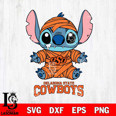 Oklahoma State Cowboys Stitch Mummy Svg Eps Dxf Png File, NCAA svg, Digital Download, Instant Download