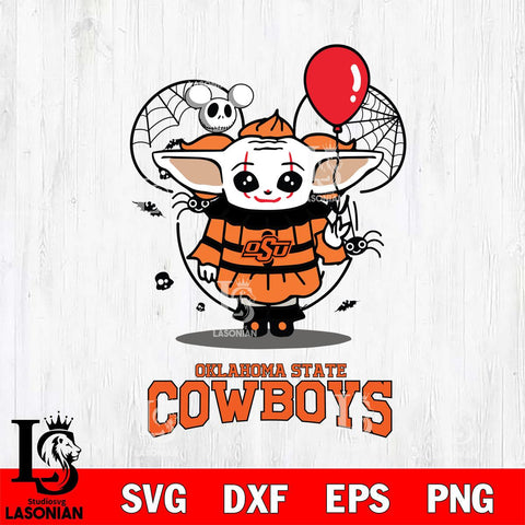 Oklahoma State Cowboys Stitch Pennywise Halloween Svg Eps Dxf Png File, Digital Download, Instant Download