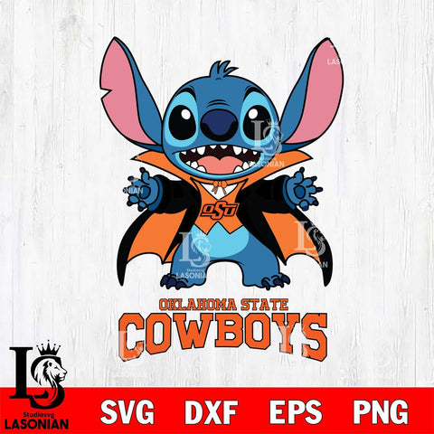 Oklahoma State Cowboys Stitch Vampire halloween Svg Eps Dxf Png File, NCAA svg, Digital Download, Instant Download