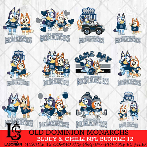 Old Dominion Monarchs Bluey & Bingo Bundle 12 SVG Svg Eps Dxf Png File, Bundle NCAA svg, Digital Download, Instant Download