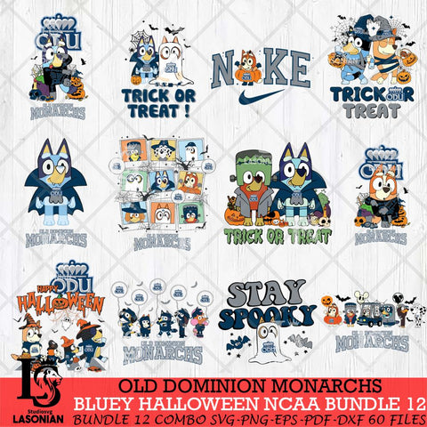 Old Dominion Monarchs Bluey Halloween NCAA 12 SVG Eps Dxf Png File, Bundle NCAA svg, Digital Download, Instant Download