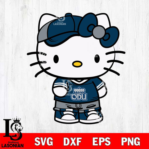 Old Dominion Monarchs Cute Hello Kitty Football 2 Svg Eps Dxf Png File, NCAA svg, Digital Download, Instant Download