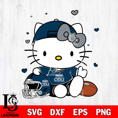 Old Dominion Monarchs Cute Hello Kitty Football Svg Eps Dxf Png File, NCAA svg, Digital Download, Instant Download