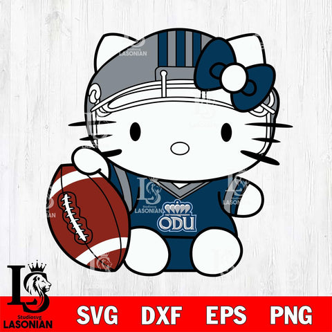 Old Dominion Monarchs Cute Hello Kitty Football 5 Svg Eps Dxf Png File, NCAA svg, Digital Download, Instant Download