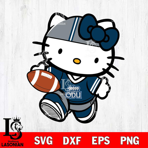 Old Dominion Monarchs Cute Hello Kitty Football 9 Svg Eps Dxf Png File, NCAA svg, Digital Download, Instant Download