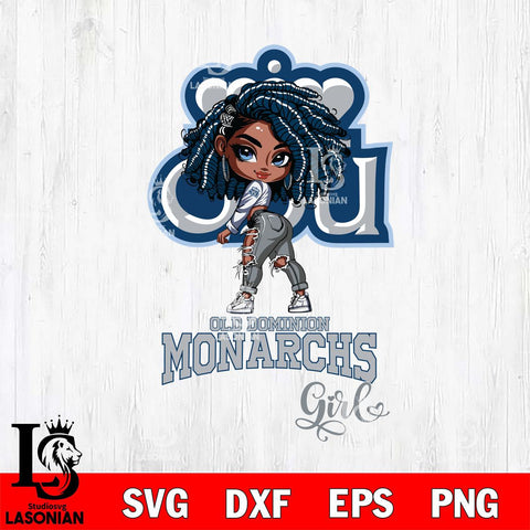 Old Dominion Monarchs Fan Girl Svg Eps Dxf Png File, Digital Download, Instant Download