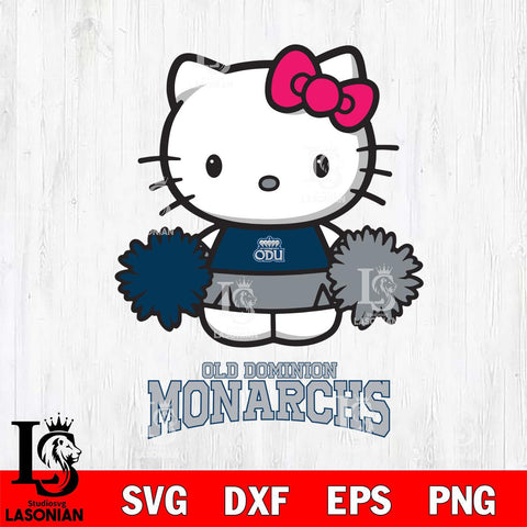 Old Dominion Monarchs Hello Kitty Cheerleader 2 Svg Eps Dxf Png File, Digital Download, Instant Download