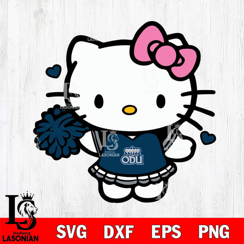 Old Dominion Monarchs Hello Kitty Cheerleader 6 Svg Eps Dxf Png File, Digital Download, Instant Download