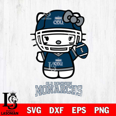 Old Dominion Monarchs Hello Kitty NCAA 1 Svg Eps Dxf Png File, Digital Download, Instant Download