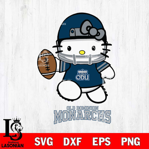 Old Dominion Monarchs Hello Kitty NCAA 4 Svg Eps Dxf Png File, Digital Download, Instant Download