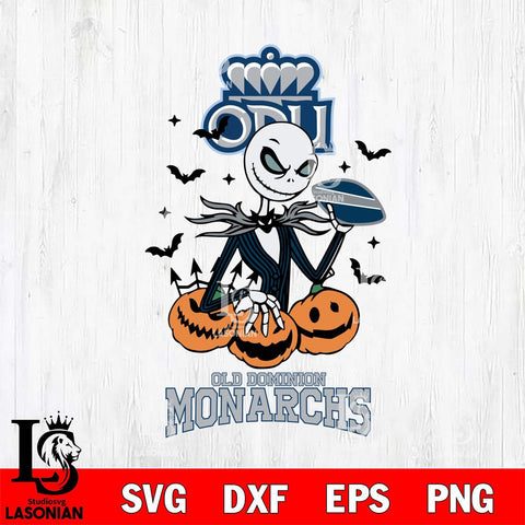 Old Dominion Monarchs Jack Skellington 2 halloween Svg Eps Dxf Png File, NCAA svg, Digital Download, Instant Download