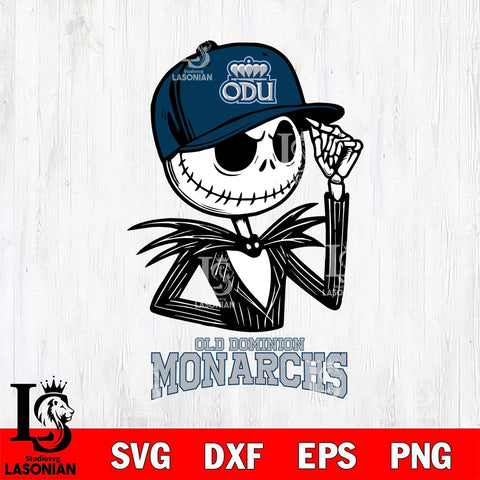 Old Dominion Monarchs Jack Skellington 3 Halloween Svg Eps Dxf Png File, NCAA svg, Digital Download, Instant Download