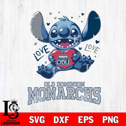 Old Dominion Monarchs Love Stitch, Svg Eps Dxf Png File, Digital Download