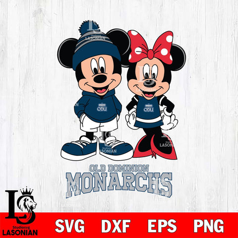 Old Dominion Monarchs Mickey Minnie Mouse Cute Football Svg Eps Dxf Png File, NCAA svg , File Cut , Digital Download , Instant Download, Cut Svg Files