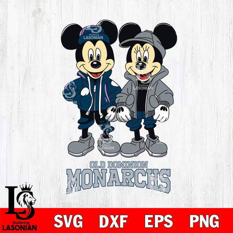 Old Dominion Monarchs Mickey Minnie Mouse Football Svg Eps Dxf Png File, NCAA svg , File Cut , Digital Download , Instant Download, Cut Svg Files