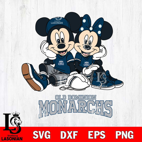 Old Dominion Monarchs Mickey Minnie Mouse Football Sit Svg Eps Dxf Png File, NCAA svg , File Cut , Digital Download , Instant Download, Cut Svg Files