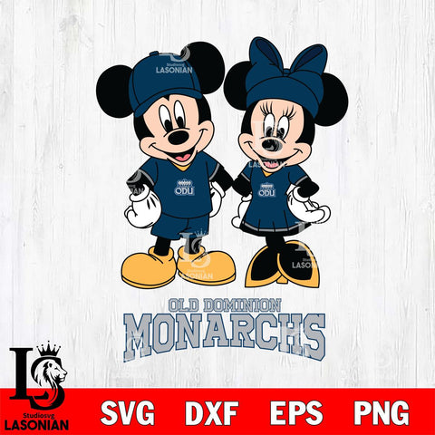 Old Dominion Monarchs Mickey Minnie Rugby Svg Eps Dxf Png File, NCAA svg , File Cut , Digital Download , Instant Download, Cut Svg Files