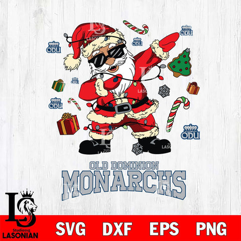 Old Dominion Monarchs Santa Claus Football Svg dxf eps png pdf file,NCAA svg,Digital Download,Cricut file