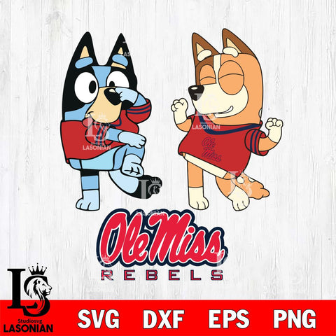 Ole Miss Rebels Bluey Chilli Sport Svg Eps Dxf Png File, Digital Download, Instant Download