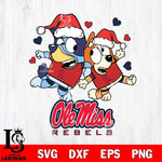 Ole Miss Rebels Bluey Christmas NFL Svg Eps Dxf Png File, Digital Download