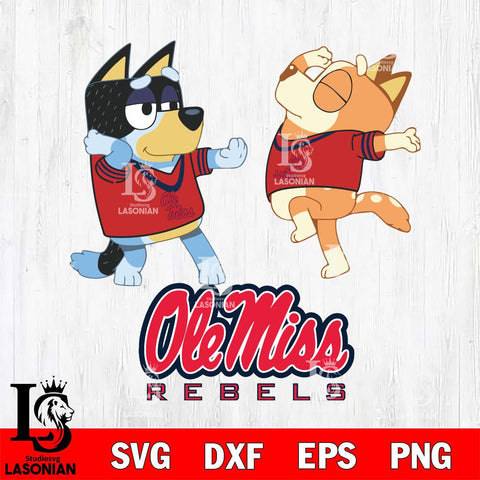 Ole Miss Rebels Bluey Dance Svg Eps Dxf Png File, Digital Download, Instant Download