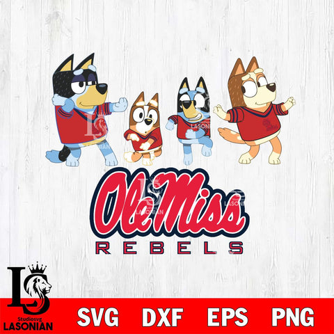 Ole Miss Rebels Bluey Dance Mode Squats Svg Eps Dxf Png File, Digital Download, Instant Download