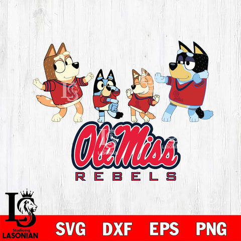 Ole Miss Rebels Bluey Dance Squats Svg Eps Dxf Png File, Digital Download, Instant Download