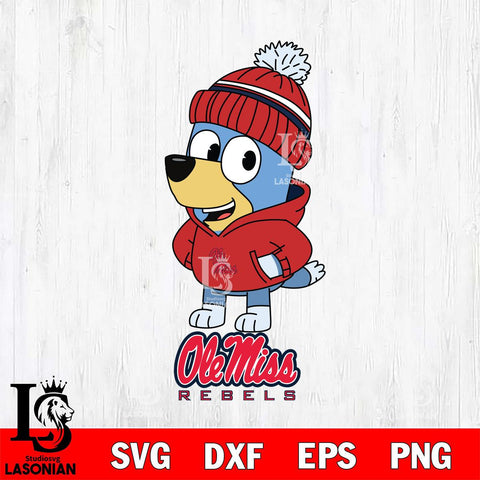 Ole Miss Rebels Bluey Hoodie Sport Svg Eps Dxf Png File, Digital Download ,Instant Download, Cricut File