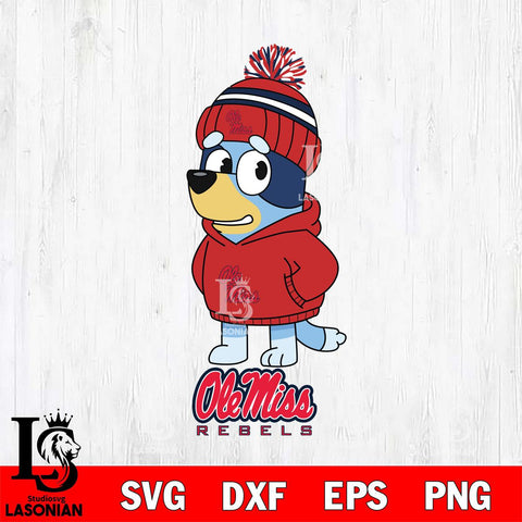 Ole Miss Rebels Bluey Hoodie rugby Svg Eps Dxf Png File, Digital Download ,Instant Download, Cricut File