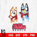 Ole Miss Rebels Bluey with Chilli Dance Svg Eps Dxf Png File, Digital Download, Instant Download