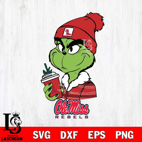 Ole Miss Rebels Boujee Grinch Christmas Cut Files Cricut, Svg Dxf Eps Png file, Digital download , Silhouette