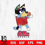 Ole Miss Rebels Christmas Bluey Bandit Heeler Cut Files,Bluey Cricut,Christmas Svg , Bluey svg , Digital Download, dxf eps png pdf file