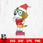 Ole Miss Rebels Christmas Bluey Honey Sport Cut Files,Bluey Cricut,Christmas Svg , Bluey svg , Digital Download, dxf eps png pdf file