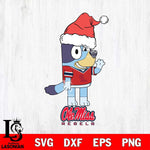 Ole Miss Rebels Christmas Bluey Say Hi Cut Files,Bluey Cricut,Christmas Svg , Bluey svg , Digital Download, dxf eps png pdf file