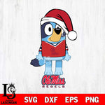 Ole Miss Rebels Christmas Bluey Sport Cut Files,Bluey Cricut,Christmas Svg , Bluey svg , Digital Download, dxf eps png pdf file