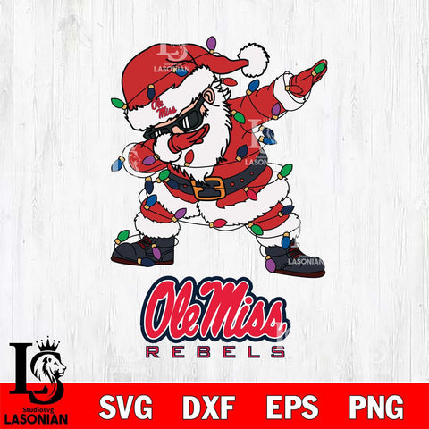 Ole Miss Rebels Dabbing Santa Claus Ugly Christmas Svg dxf eps png pdf file,NCAA svg,Digital Download,Cricut file