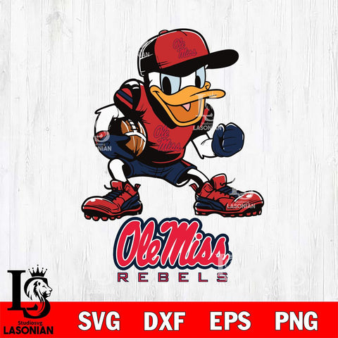 Ole Miss Rebels Donal Duck Disney, Svg Eps Dxf Png File, Digital Download