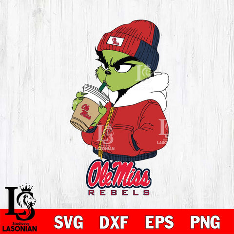 Ole Miss Rebels Grinch Bougie Christmas Cut Files Cricut, Svg Dxf Eps Png file, Digital download , Silhouette