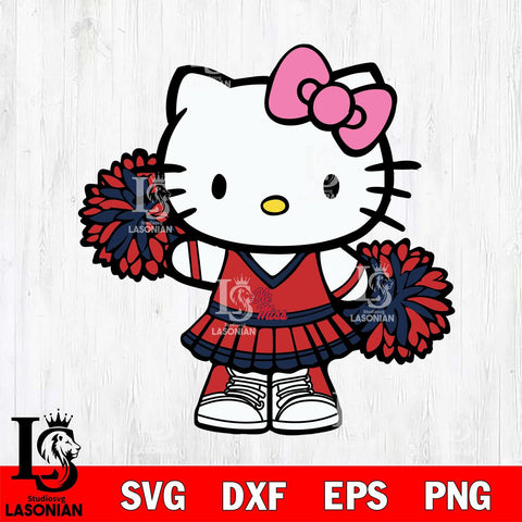 Ole Miss Rebels Hello Kitty Cheerleader 11 Svg Eps Dxf Png File, Digital Download, Instant Download