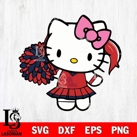 Ole Miss Rebels Hello Kitty Cheerleader 12 Svg Eps Dxf Png File, Digital Download, Instant Download